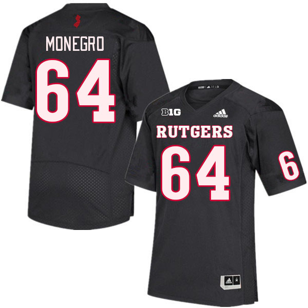 Men #64 Nelson Monegro Rutgers Scarlet Knights College Football Jerseys Stitched Sale-Black - Click Image to Close
